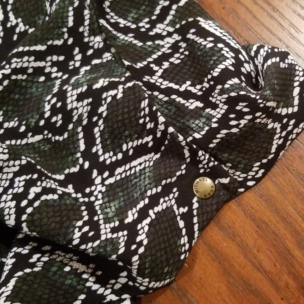 Michael Kors Green Python Print Top - image 3